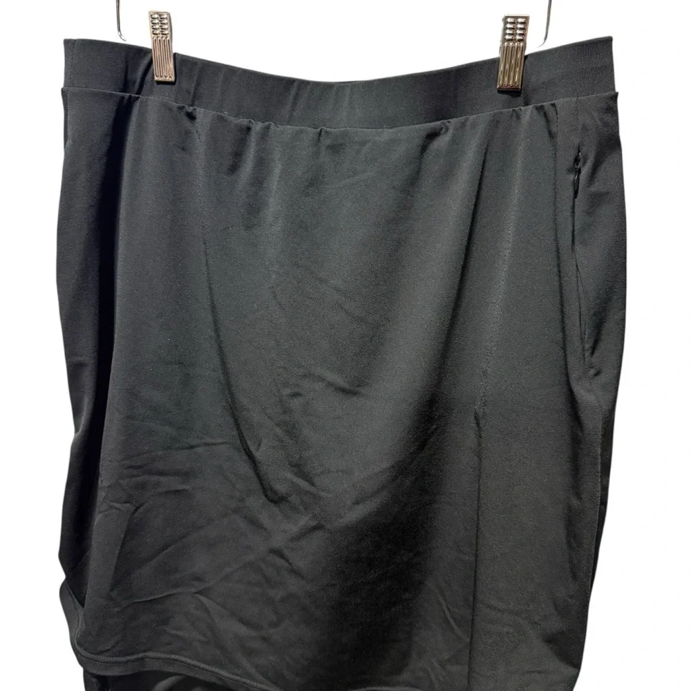 HydroChic Ruched Runner Swim Skirt 2X Black Skirted Leggings Modest UPF Beach - Picture 8 of 14
